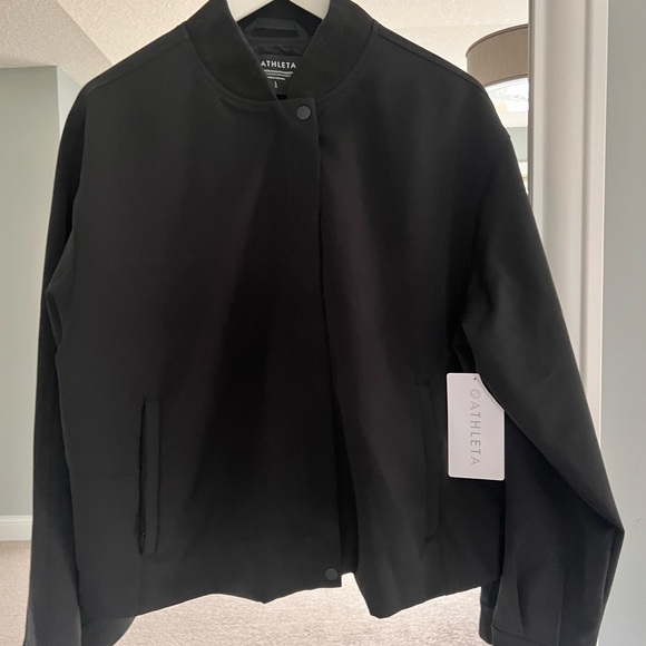 Athleta Endless Black Bomber Jacket size L - Picture 3 of 4